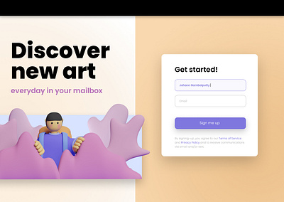 DailyUI 1: signup daily ui dailyui dailyuichallenge ui
