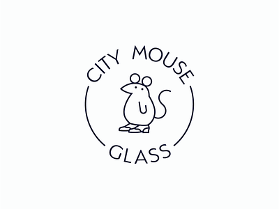 City Mouse Glass - Branding circular logo logo logo design logo design concept mouse logo pattern small business branding