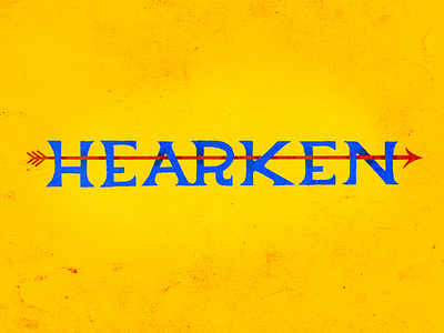 Hearken arrow blue hearken procreate typography yellow