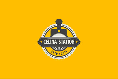 celina station art branding design graphic design icon logo railroad railway train vintage logo