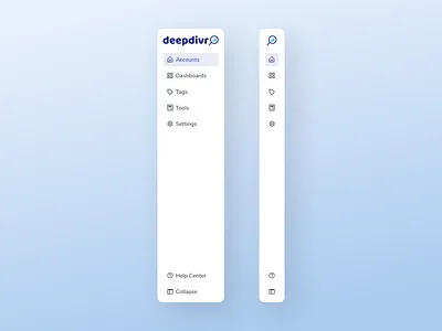 Sidebar Navigation | deepdivr (SaaS) asset clean component navigation sidebar sidebar design sidebar menu sidebar navigation ui ui design user interface design ux design