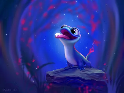 Salamander Bruni spirit of the element of fire artist artwork cartoon cartoon character character drawing enchanted forest fan fanart frozen illustration magic salamander spirit of the element of fire фанарт