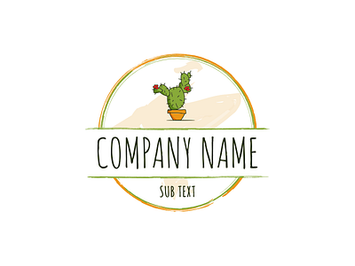 Prickly Pear Studio art badge cactus design green illustration logo orange pear prickly studio vector vectorart