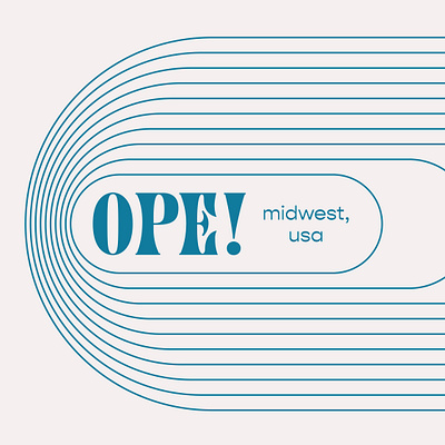 Ope! Sorry blue font funky gopher illustrator lines midwest ope oval retro silly typography