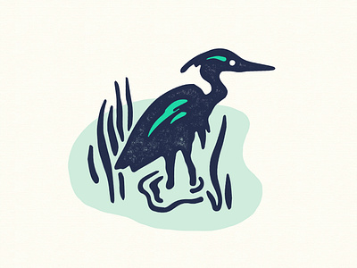 Stop Line 3 - Great Blue Heron heron illustration mississippi river stopline3