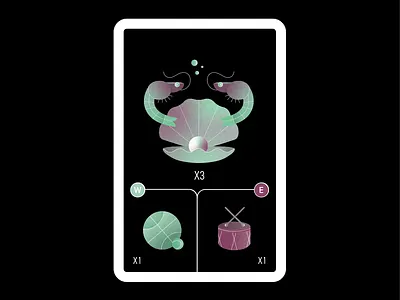 shrimp playing card basketball board game card game color design drum gradient graphic illustration oyster seafood shape shrimp texture vector