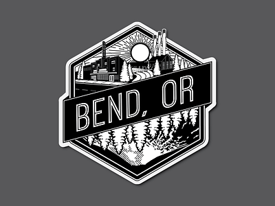 Bend Flipped bend design digital art digital illustration illustration logo oregon pnw typography vector