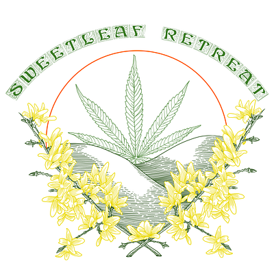 Sweetleaf T-Shirt Multicolor, Orange Sun botanical cannabis design illustration logo t shirt typography