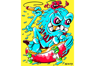 ice cream w a cherry on top cartoons freehand illustration