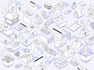 Varo Isometric Illustrations app bank branding design figma financial illustrations graphic illustration illustration illustrator isometric art isometric design isometric illustration ui ux uxui varo vector web