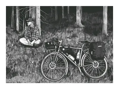 Bike portrait commission bike bikeart cycling folk illustration portrait