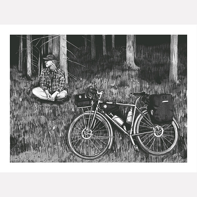 Bike portrait commission bike bikeart cycling folk illustration portrait