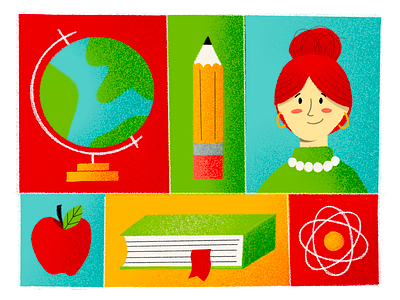 School Icons 📚✏️ book design illustration learning pencil procreate procreateapp school sketch student teacher teaching texture