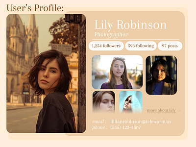 Daily UI :: #006 daily 100 challenge daily ui 006 dailyui dailyuichallenge design minimal neutral ui user profile web