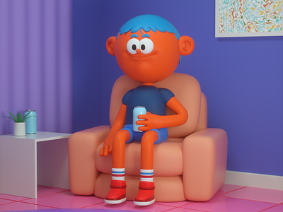 Agustin 3d c4d character cute design illustration render