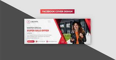 Creative Modern Red Winter Special Super Offer Facebook Cover banner banner design brand design business commercial corporate cover cover design creative design discount offer sale winter