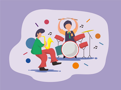 flat musican branding design flat flat illustration flatdesign illustrations mascot vector