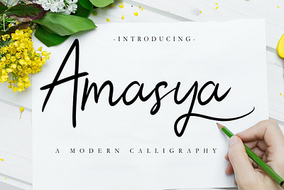 Amasya - Modern calligraphy font beautiful branding calligraphy font casual cool fashion font fonts freebie freefont handlettering handwriting logotype lovely monoline new script font trendy typography