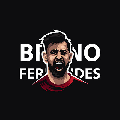 Bruno Fernandes adobe illustrator branding bruno fernandes coreldraw design hairstyle illustration logo manchester united manchesterunited vector