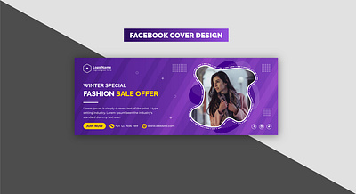 Creative Modern Voilet Winter Special Super Sale Facebook Banner graphic design