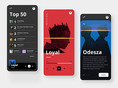 music app - UI design applemusic clean dark app dark mode dark ui itunes minimal mobile app mobile ui music app music player music player app music player ui player ui playlist product design song spotify ui uiux