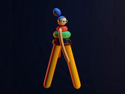 Walking 3d c4d character design girl illustration render walking