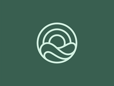 Sunrise Simple Logo brand brand design brand identity branding branding design green illustration line logo logo design logodesign logos natural nature nature logo ocean simple water wave wave logo