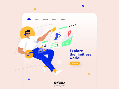 🕹️ VR landing page | UI Design app app design illustration orcas india ui ui ux uidesign uiux uxdesign virtual reality vr page