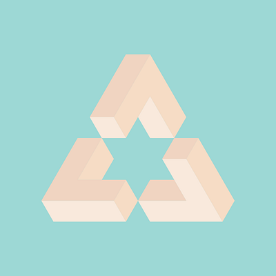 Peachy impossible triangle design flatdesign flatposter geometric geometric art geometry illustration isometric