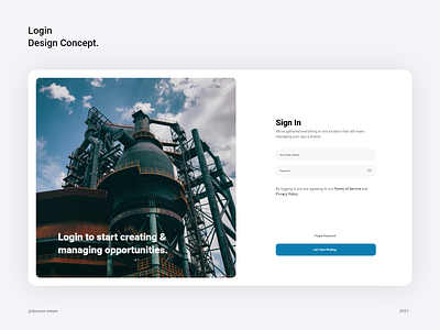 Login Screen Concept concept concept design energy factory fields form form design login login design login form login page login screen modern design sign in signup uidesign web web design