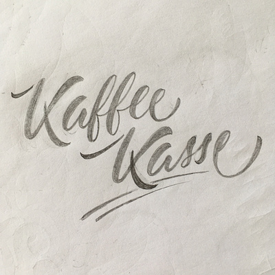 Kaffeekasse lettering script sketch