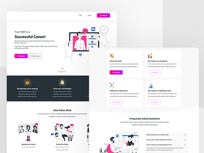 E Learning Web Landing Page | Daily UI #004 design illustrations landing page learnig app learning minimal ui ux web webdesign website