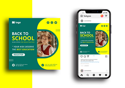 School admission social media post template admission open back to school education banner educational facebook post junior new admission school school poster school template social media university