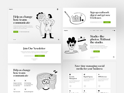 Singleton UI Kit + Nankin Illustrations = 🖤 bestseller black white collaboration craftwork design illustrations landing nankin product singleton ui vector web website