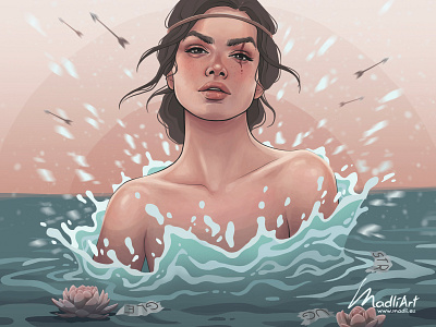 Struggle Guru - Book Cover art author book books concept cover design editorial feminine guru illustration painting publishing self publishing storytelling struggle warrior water woman women