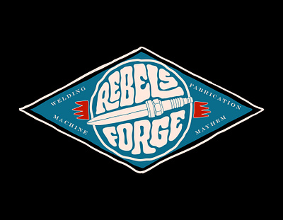 Rebels Forge clientwork custom lettering fabrication forge hand drawn illustration itsjerryokolo jerryokolo lettering logo logodesign logotype machine mayhem procreate rebel typography welding