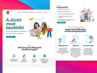 MKB - Landing page for junior bank account account angular bank banking big sur branding clean figma fintech genz gradient junior landing landingpage millennials playful ui