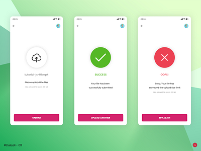 Flash Message - #DailyUI #011 - Design Challenge 011 daily 011 daily 100 challenge daily ui daily ui 011 daily ui challenge dailyui dailyui011 dailyuichallenge design failed flash message success ui ui daily 011 ui design uidaily uidaily011 uidesign upload file