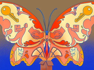 Moving on a budget butterfly digital art digital illustration drawings editorial illustration ipad npr procreate