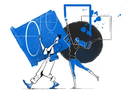 Creative Stream brushes cool couple creative designers disruptive illustration interface lifestyle painters people procreate streamline teamwork textures ui design