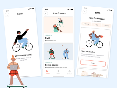 Learning app UI Kit coding app e learning figma free ui kit illustration learning app mobile app design mobile app ui mobile ui ui ui kit uiuxdesign