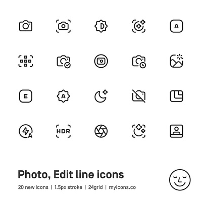 Myicons✨ — Photo, Edit vector line icons pack essential icons icon design icon pack icons icons design icons pack interface icons line icons sketch sketchicons ui ui design ui designer ui icons ui kit ui pack ui set web design web designer web ui