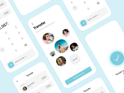 Transfer money animation app art banking clean design flat illustration mobile money transfer ui ux
