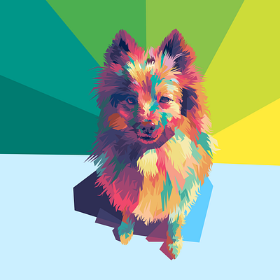 Dog into wpap pop art portrait illustration amazing animal art artwork colorful design digital illustration illustration art illustrations pet pop art portrait poster print ui wpap