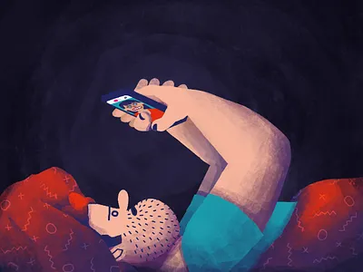 Tinder | 02 character design colour dating app digital illustration illustration sleep sleepless swipe tinder