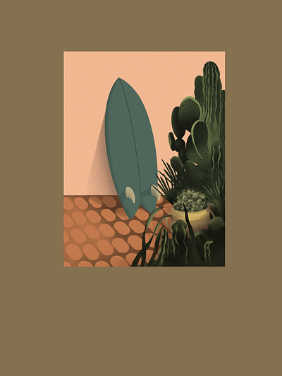 Surf trip illustration print procreate digital painting procreate