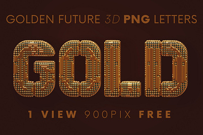 Golden Future - Free 3D Lettering decorative deeezy font free free font free graphics free typography freebie freebies future futuristic game gold golden header headline metalic png typography