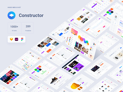 Free Update Constructor admin adobe xd dashboad interface kit panels sketch symbols template ui kit ui kits web