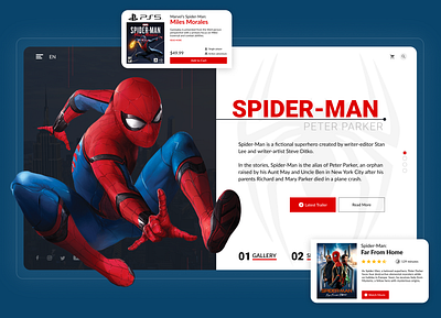 Spider-Man Website Concept app avengers character dailyui design figma marvel comics spider man spider man spiderman ui ui design ux ux design web web design webdesign website website concept website design