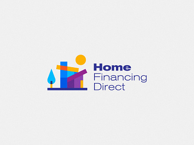 Home Financing Direct Logo Design brand branding cajva design emblem finance home house identity loan logo mark real estate sale